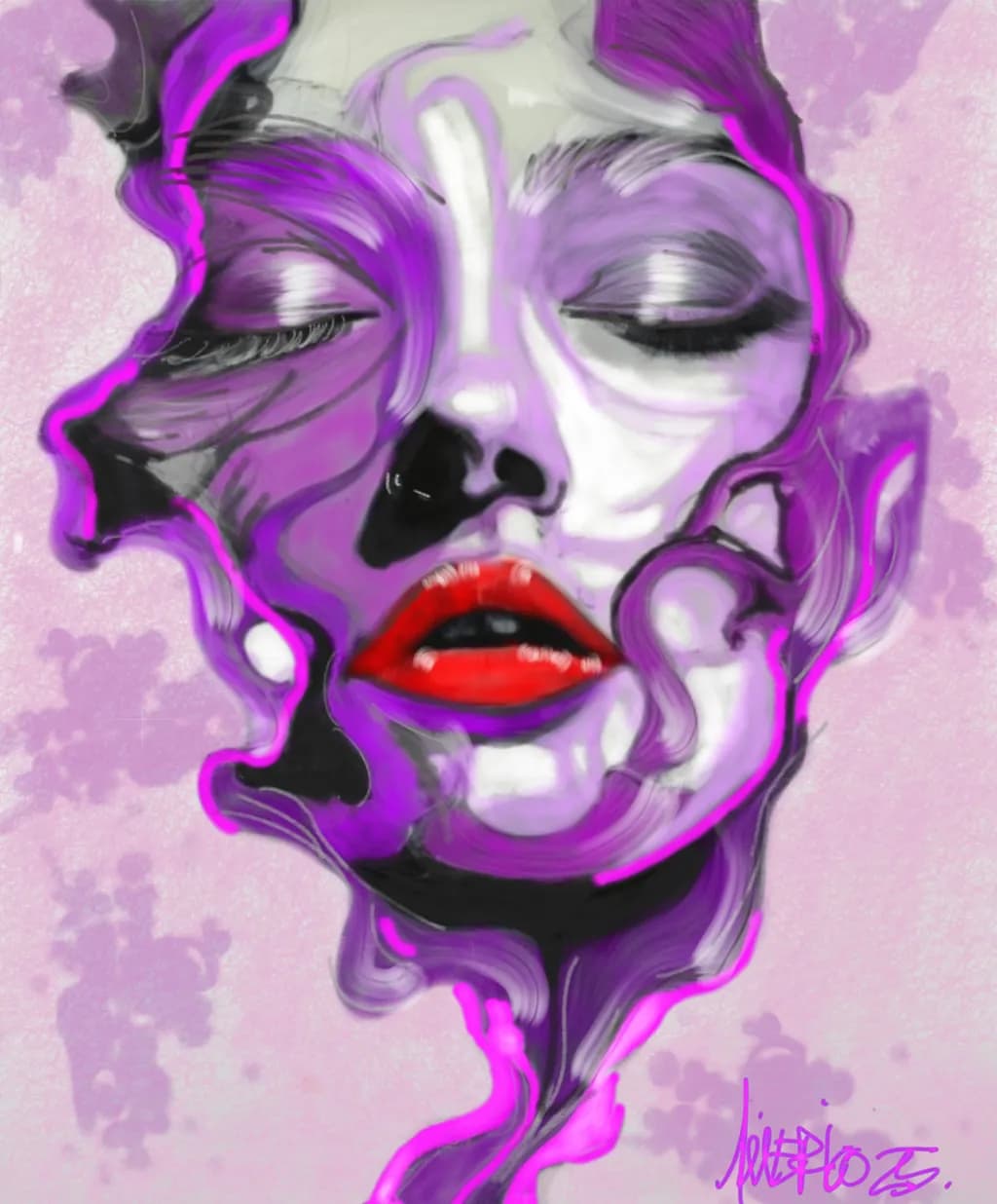 Emotive Whispers: A Colorful Abstract Portrait of Inner Beauty