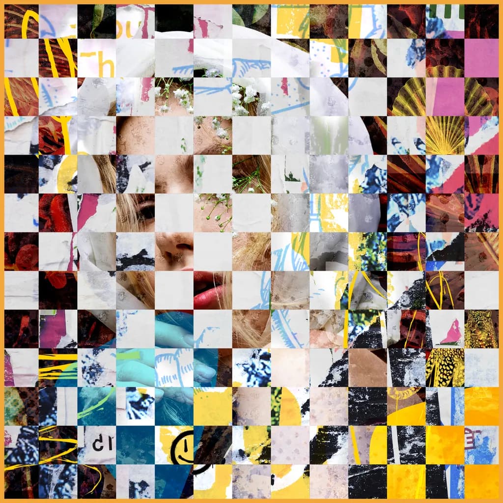 Fragmented Expressions: A Colorful Collage of Abstract Emotions