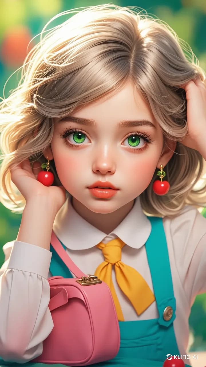 Whimsical Charm: A Portrait of Innocence and Playfulness in Vibrant Colors