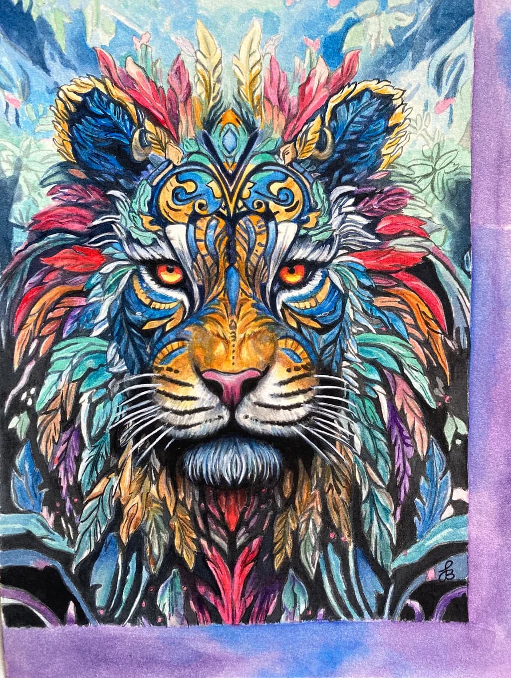 Vibrant Feathers of the Wild: A Colorful Tiger's Roar