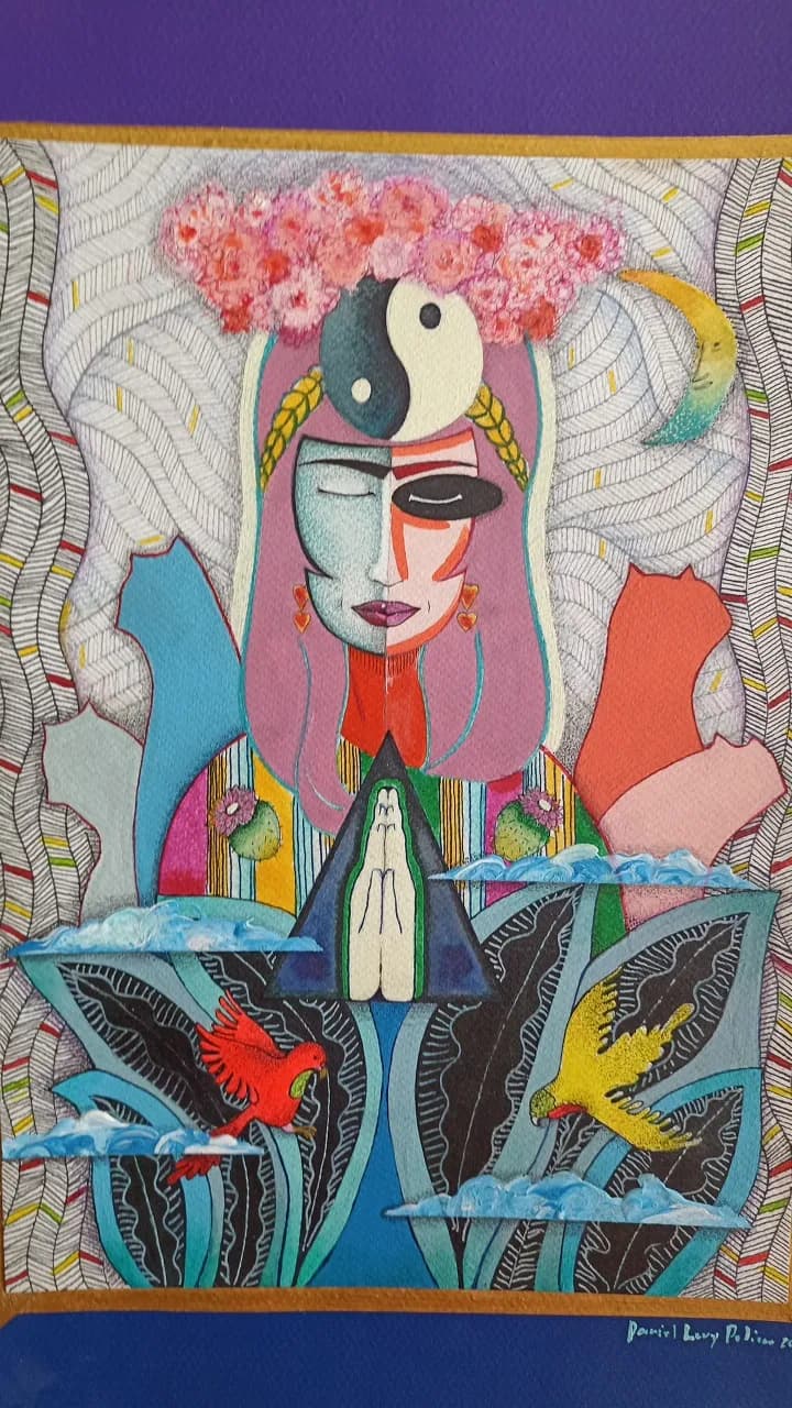 Whimsical Harmony: A Colorful Journey Through Spiritual Flora and Abstract Forms