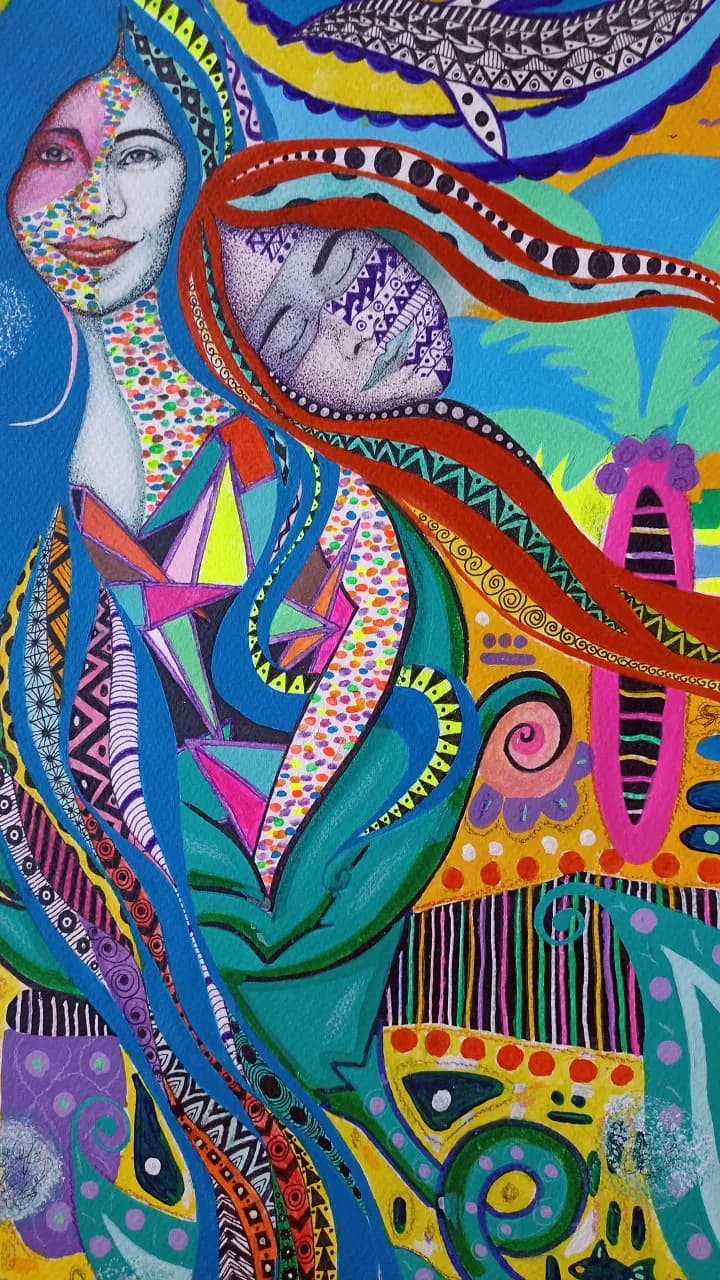 Whimsical Harmony: A Vibrant Dance of Color and Expression