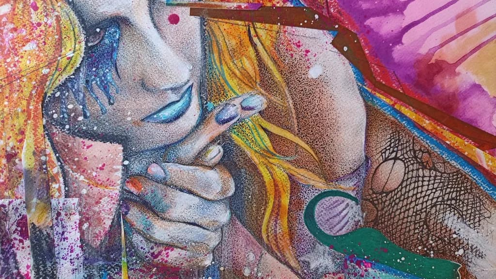 Whispers of Color: A Vibrant Exploration of Emotion and Expression in Mixed Media Art