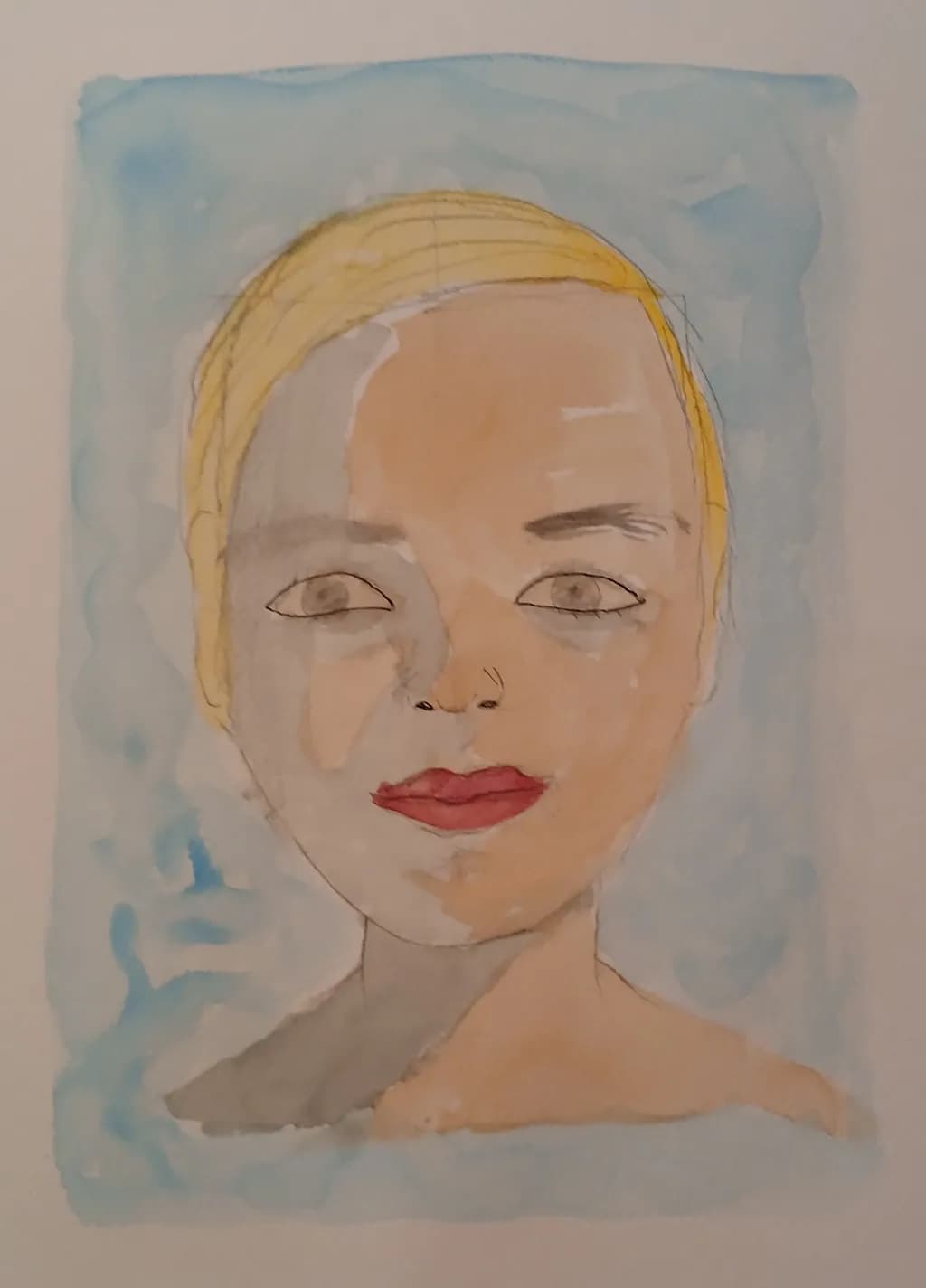 Whispers of Innocence: A Watercolor Portrait of Serenity