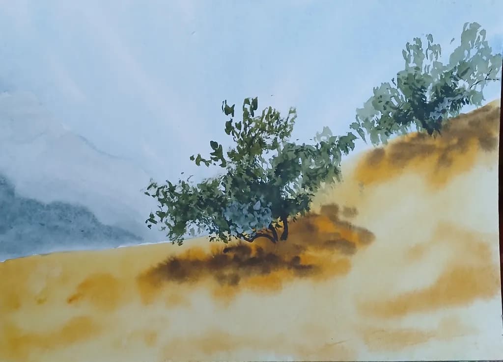 Whispers of Nature: A Serene Landscape of Hills and Trees