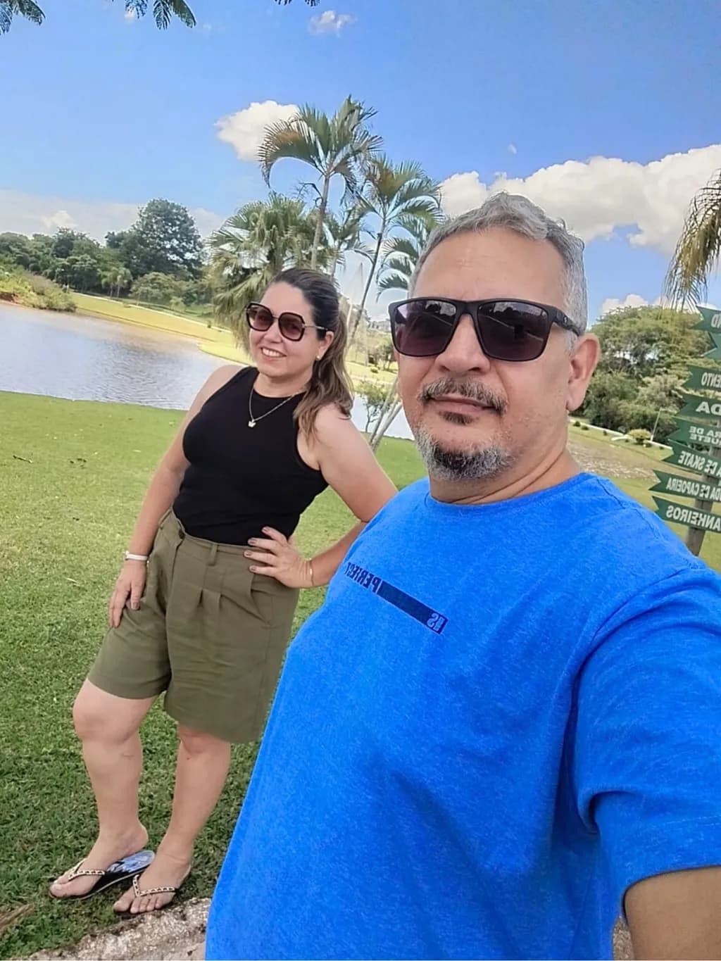 Sunny Moments: A Casual Selfie with Friends in Nature's Embrace