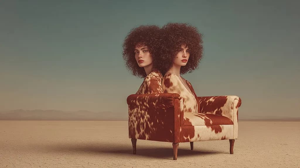 Duality in Stillness: A Surreal Exploration of Identity and Space