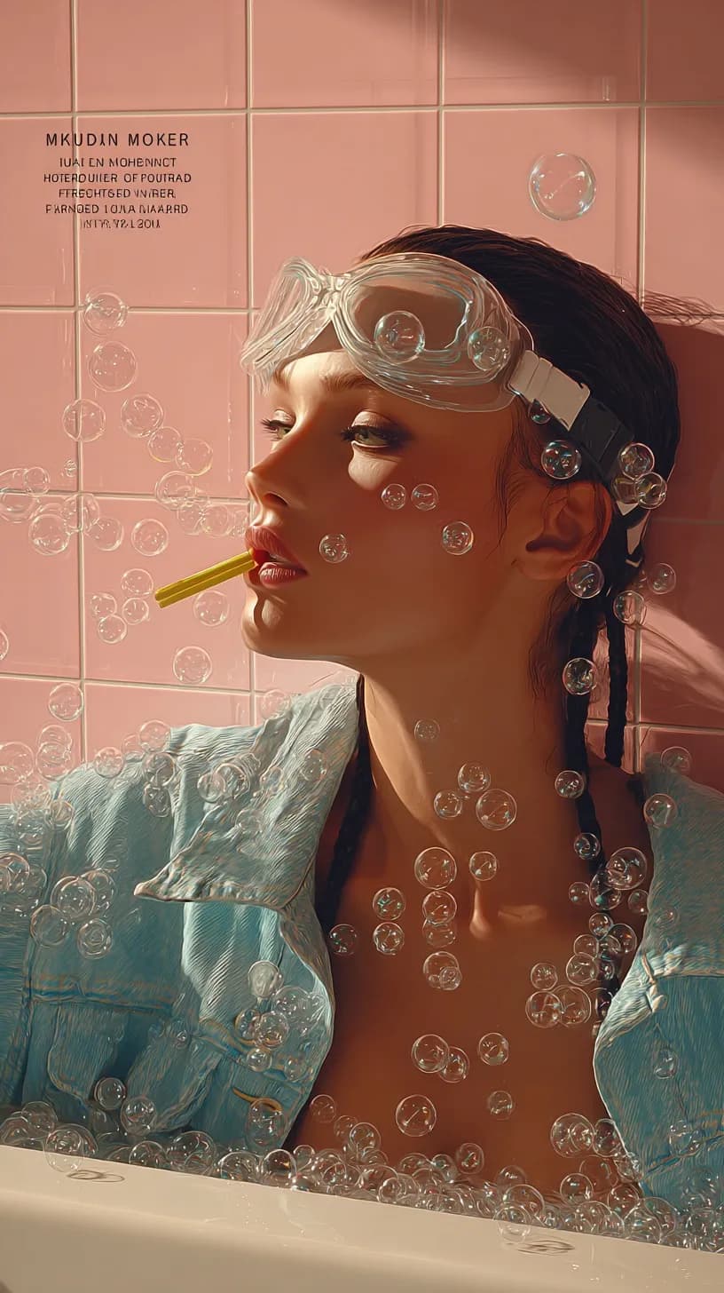 Bubbles of Serenity: A Digital Dreamscape in Pastel Hues