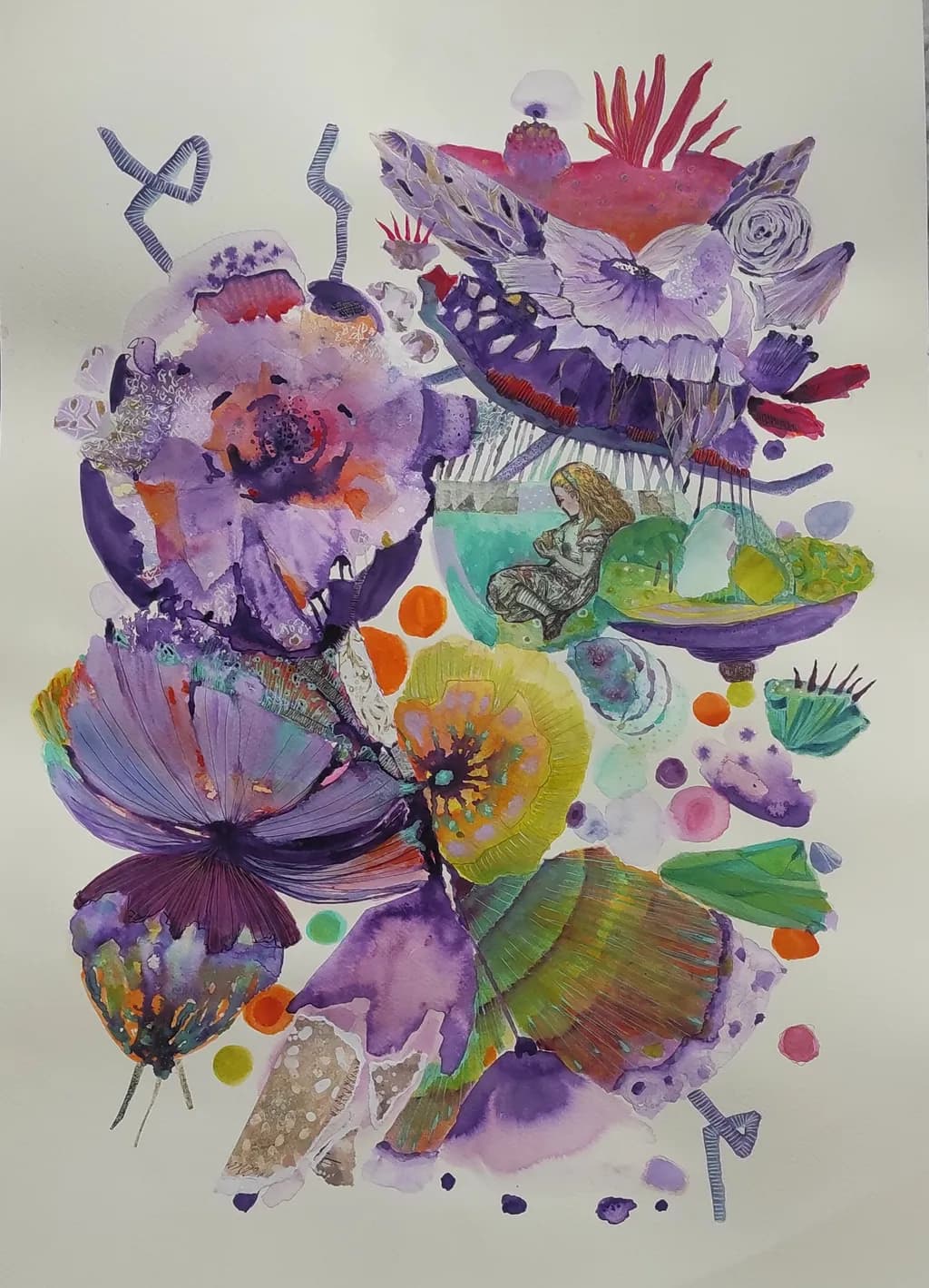 Whimsical Blooms: A Vibrant Dance of Color and Form in Watercolor Art