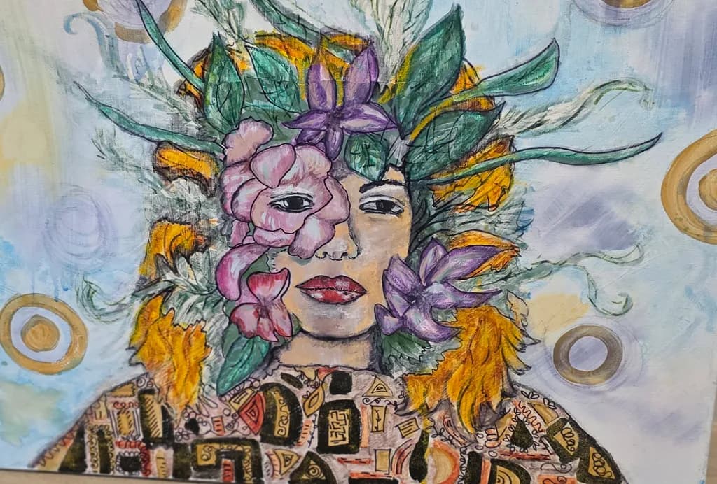 Whispers of Nature: A Floral Portrait Embracing Identity and Beauty