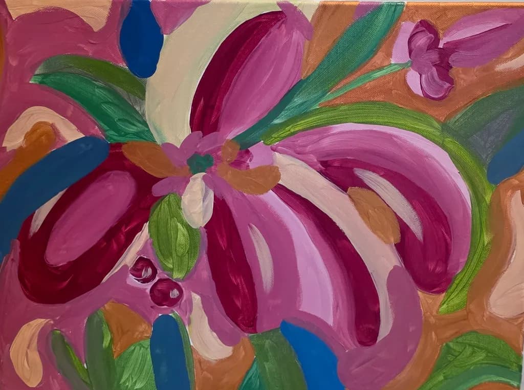 Vibrant Blossoms: A Dance of Color and Form in Abstract Floral Art