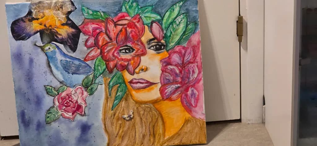 Vibrant Harmony: A Colorful Portrait of Nature and Expression