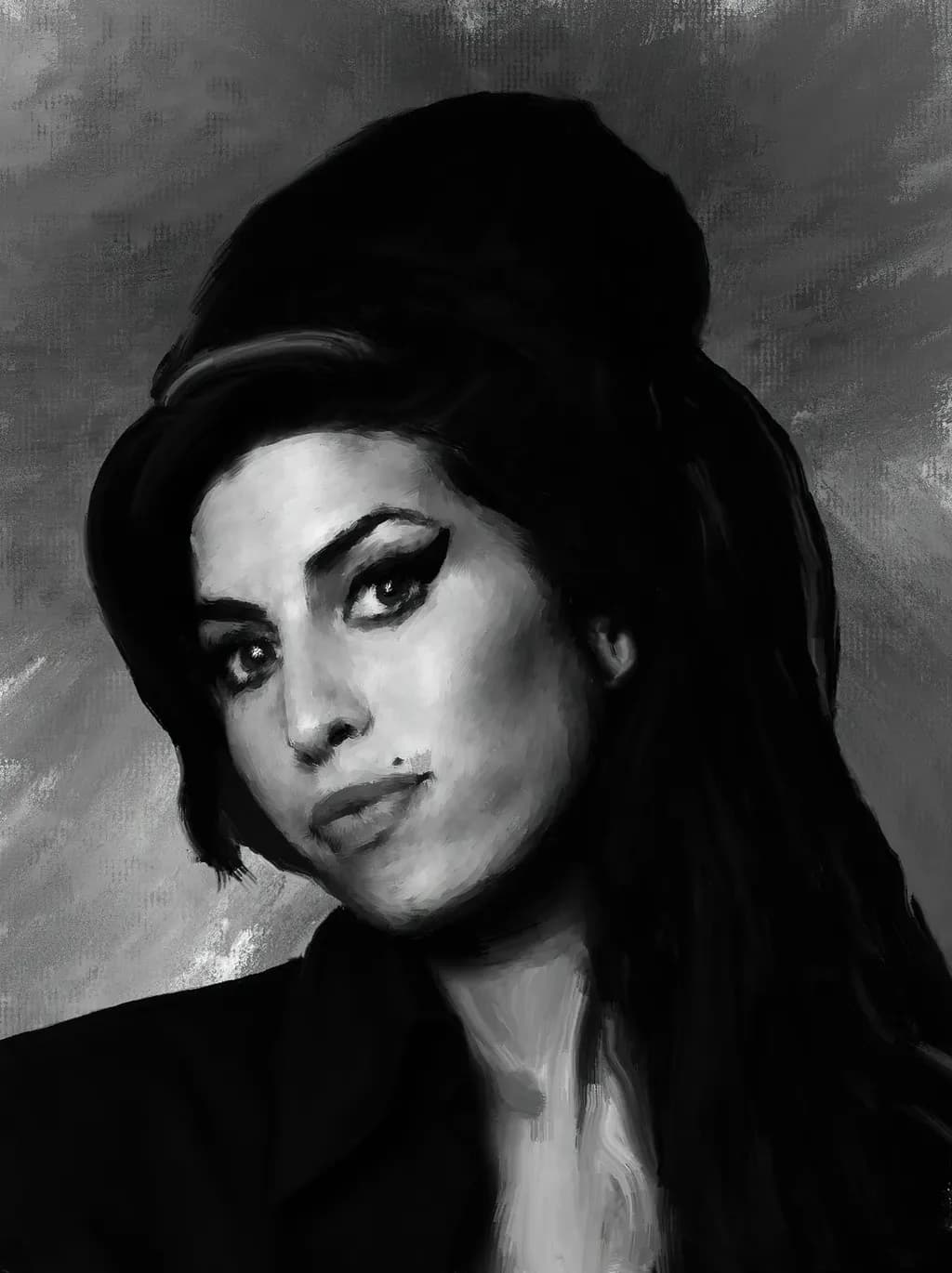 Bold Monochrome Portrait: The Expressive Essence of Iconic Beauty
