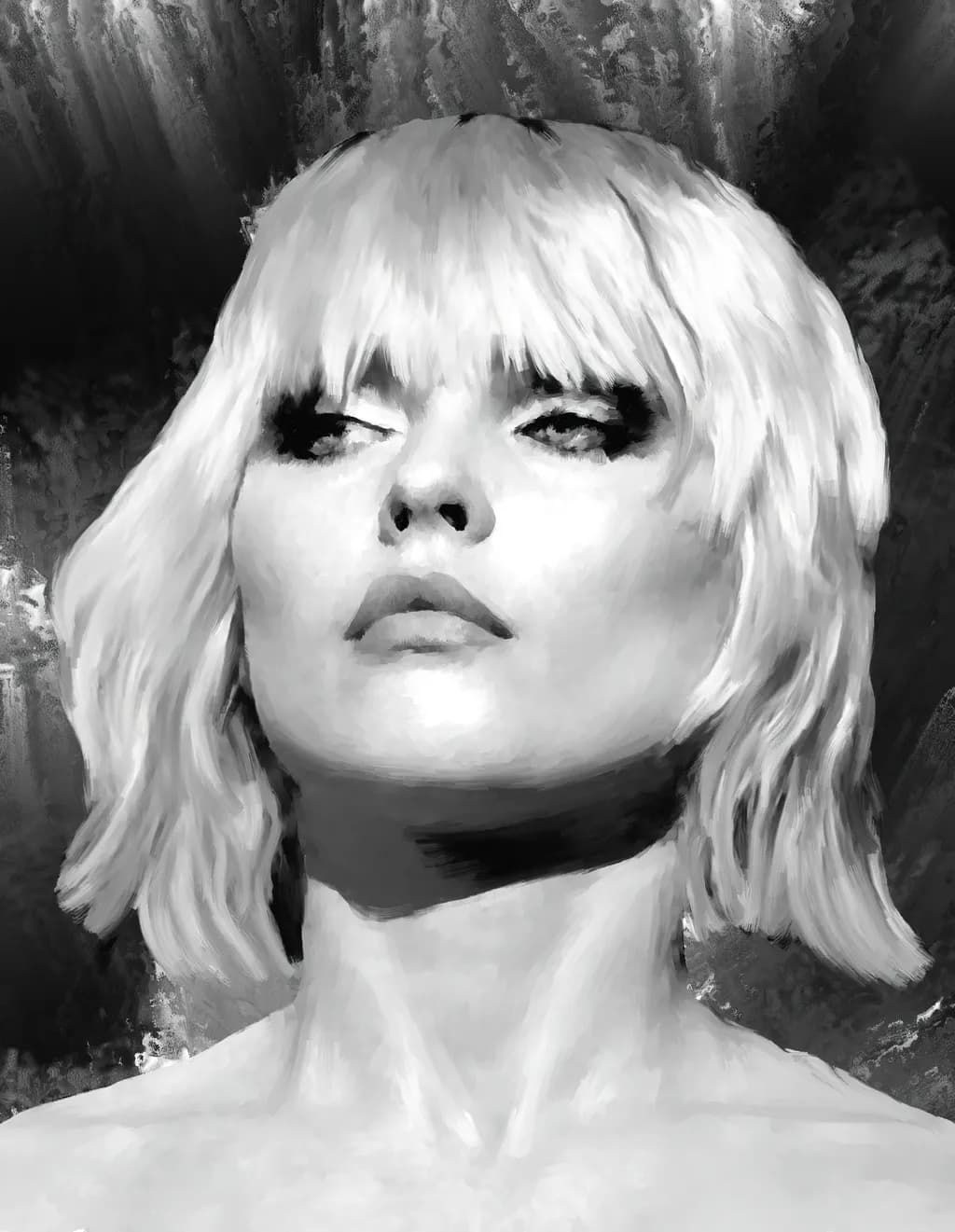 Ethereal Gaze: A Monochrome Portrait of Strength and Serenity