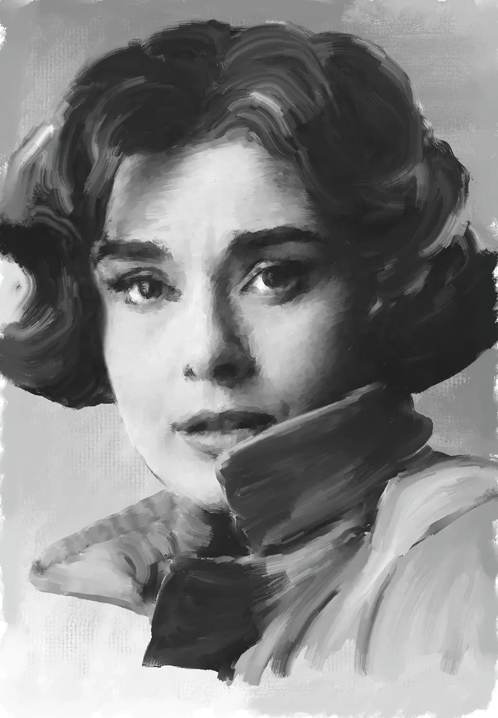 Whispers of Elegance: A Timeless Portrait in Monochrome