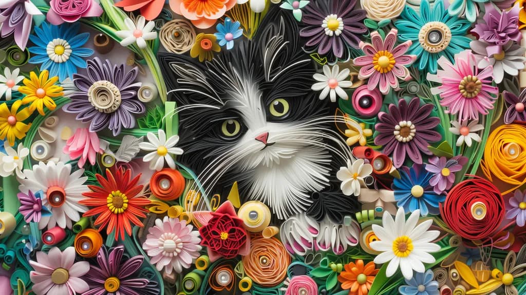 Black and White Kitten Bloom
