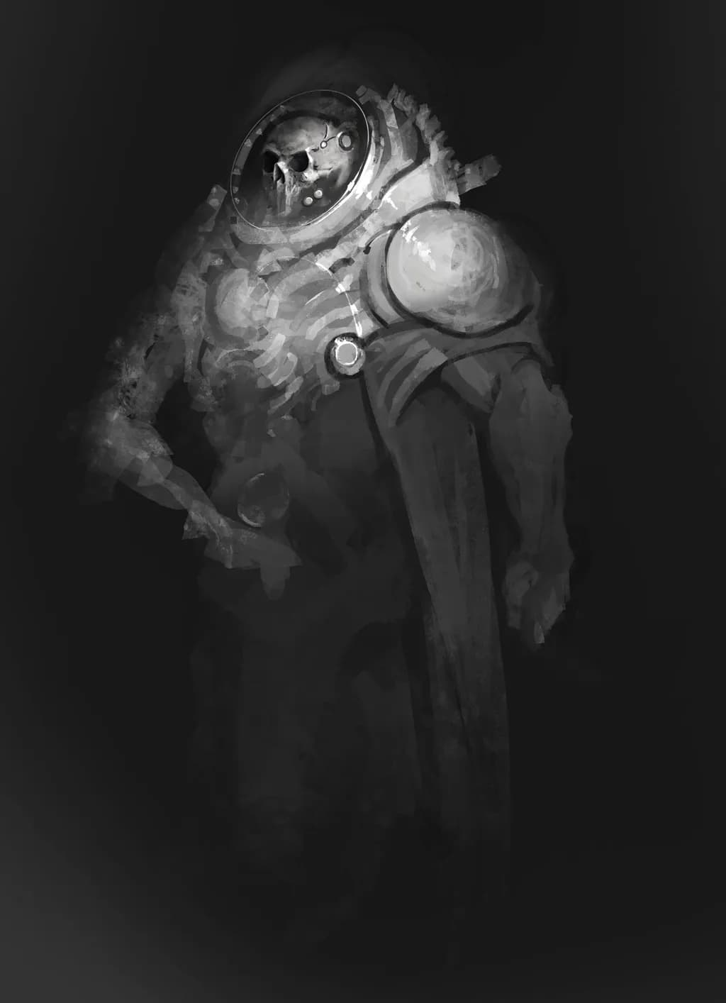 Ethereal Depths: The Haunting Diver's Embrace