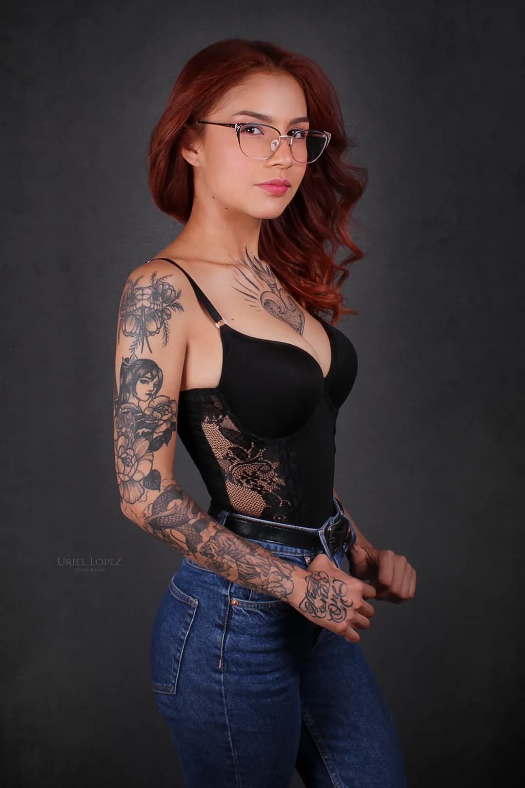 Ethereal Elegance: A Portrait of Strength and Beauty in Ink and Lace