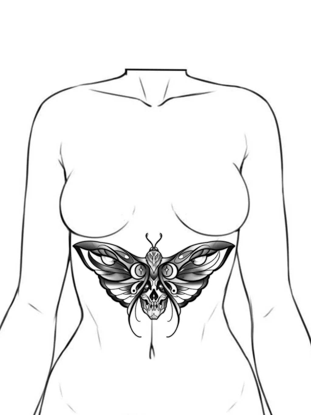 Ethereal Transformation: The Butterfly Skull Tattoo Design