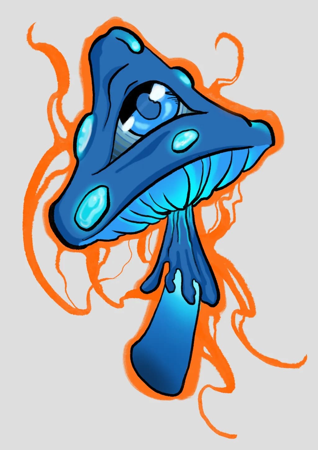 Mystical Blue Mushroom: A Whimsical Journey Through Color and Imagination