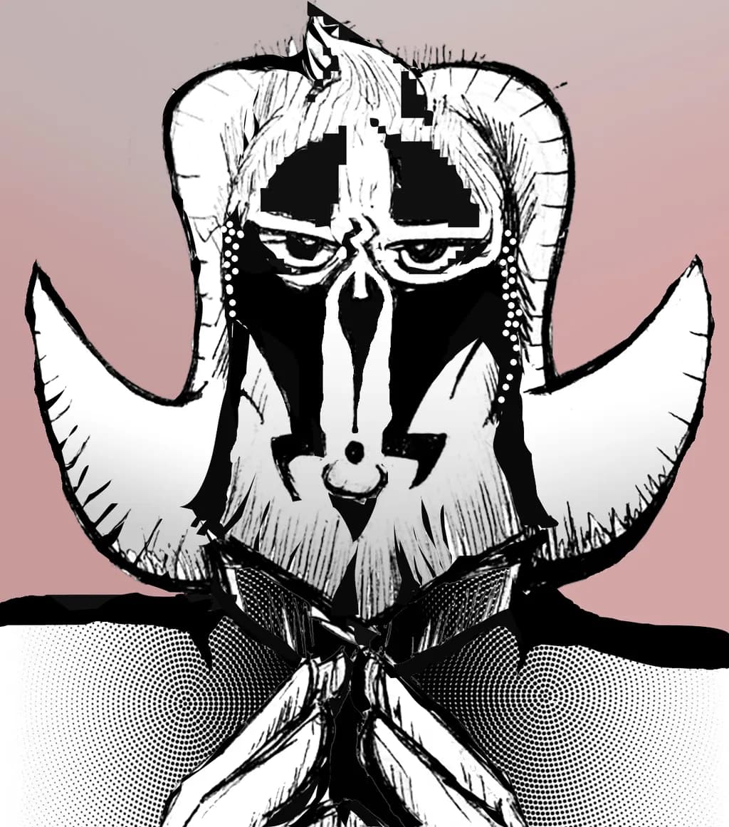 Mystical Guardian: A Monochrome Portrait of Power and Intrigue