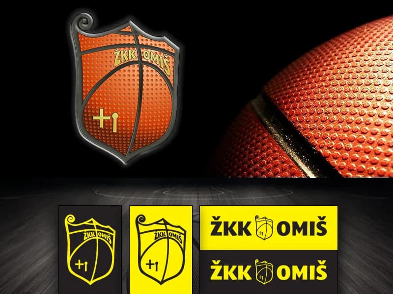 Dynamic Spirit of ŽKK Omiš: A Bold Basketball Emblem Celebrating Team Pride