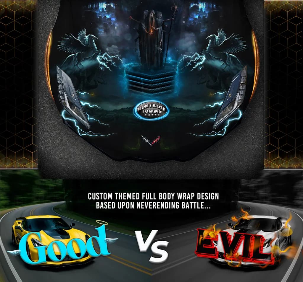 Eternal Clash: The Battle of Good vs. Evil in Custom Design Artistry