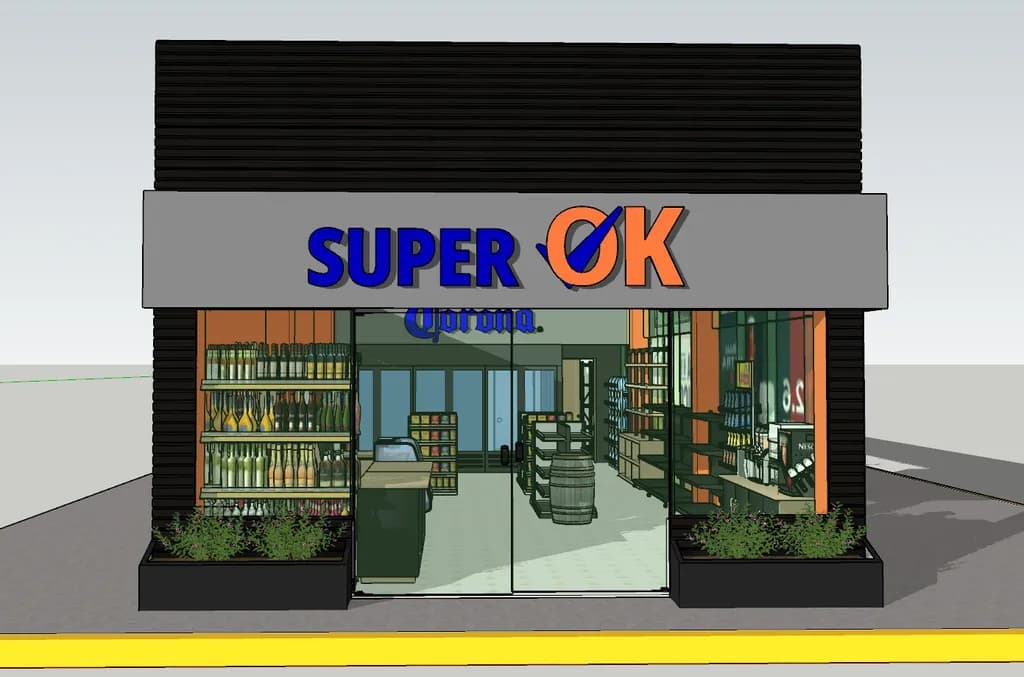 Modern Retail Oasis: The Super OK Beverage Storefront Experience