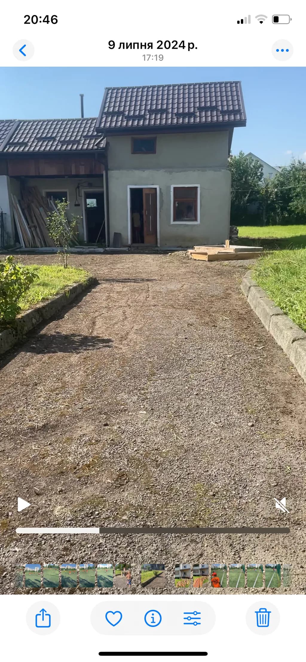 "Pathway to Tranquility: A Serene View of a Rustic Home and Garden"