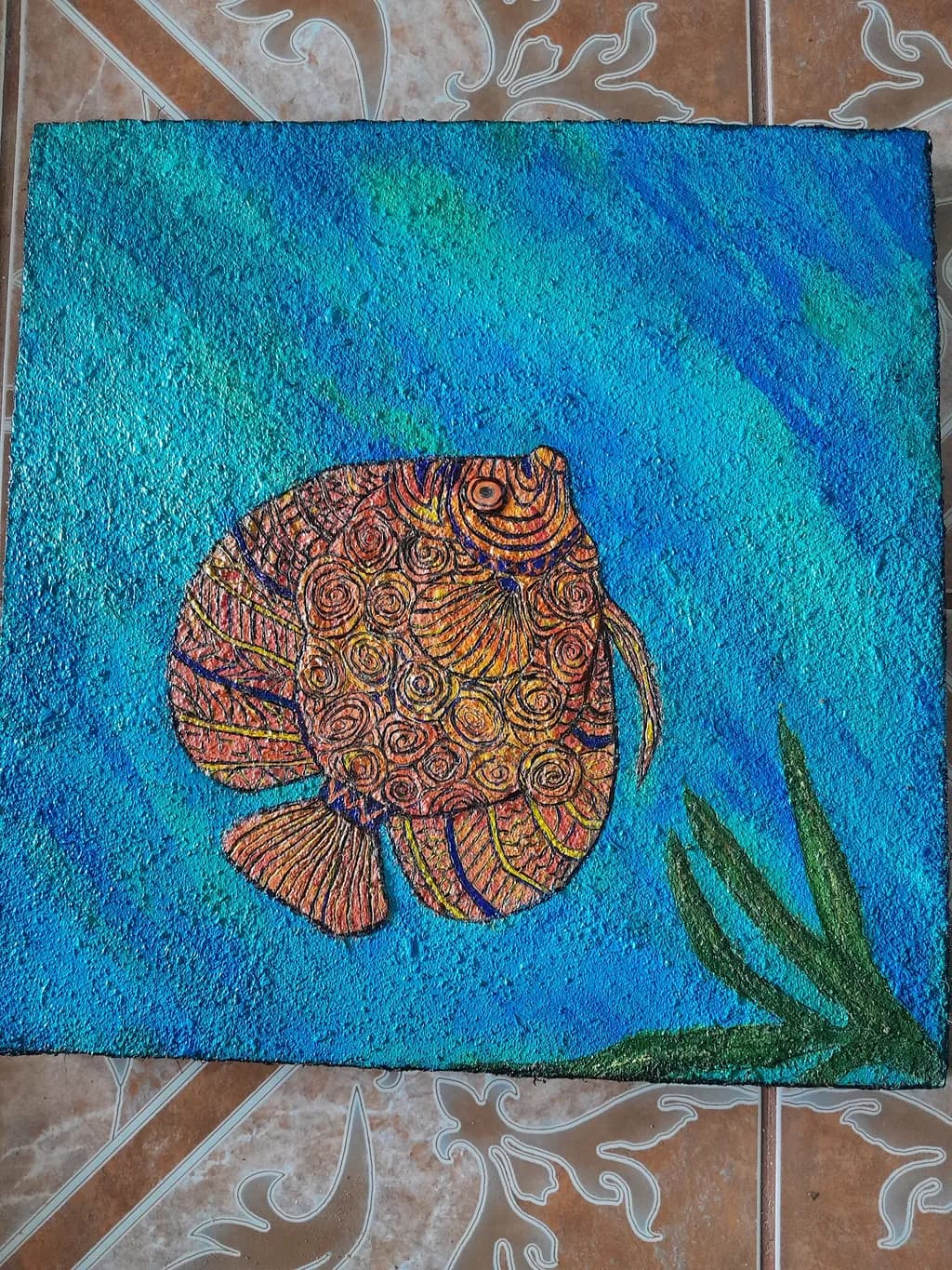 Whimsical Ocean Dance: A Vibrant Fish in Aquatic Harmony