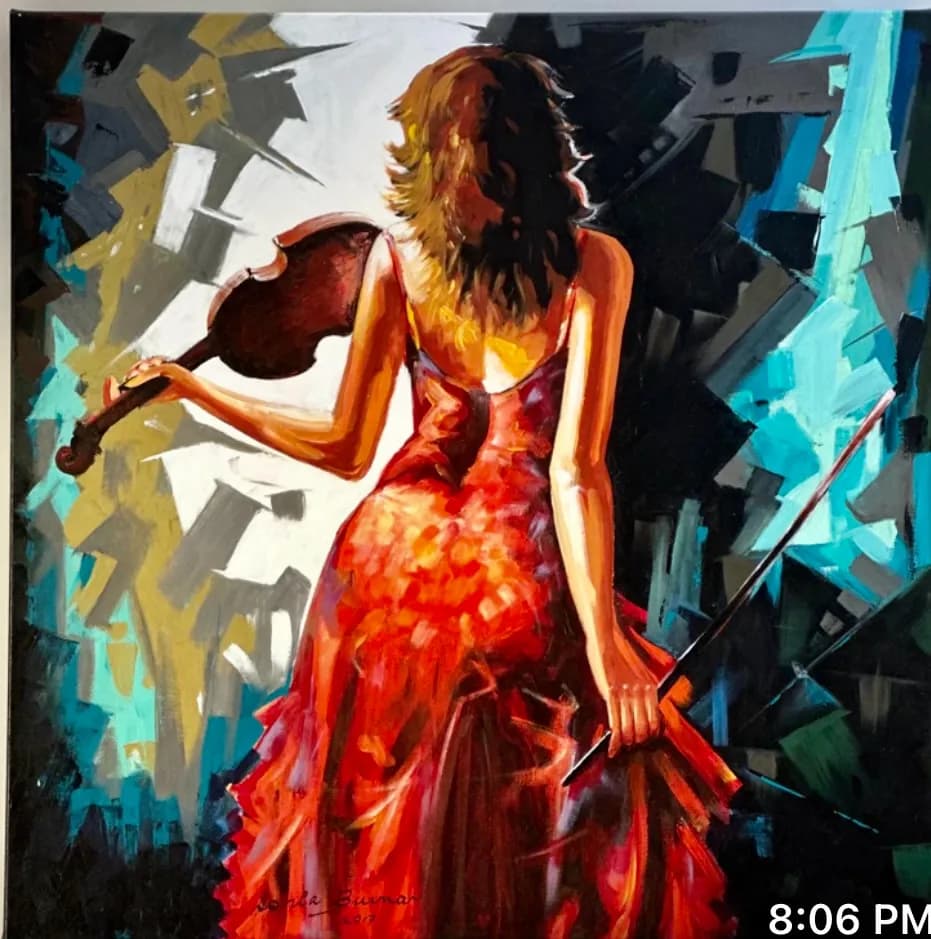 "Emotional Symphony: A Dancer's Passion in Red"