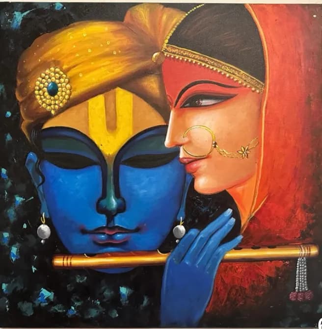 Eternal Embrace: A Colorful Tribute to Divine Love and Spiritual Connection