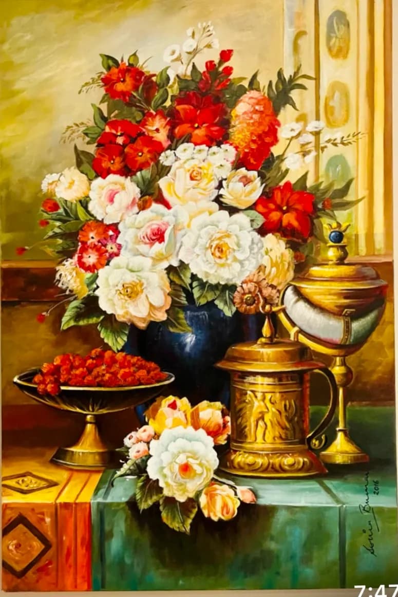 Vibrant Floral Harmony: A Colorful Still-Life Celebration of Nature's Beauty