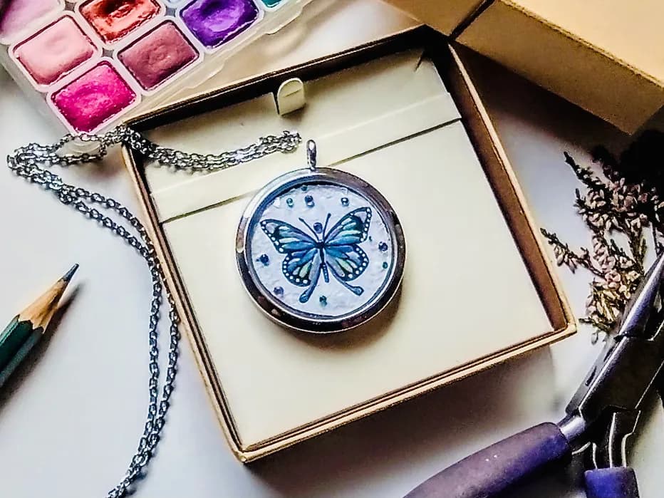 Whimsical Butterfly Pendant: A Touch of Nature's Elegance in Handmade Jewelry