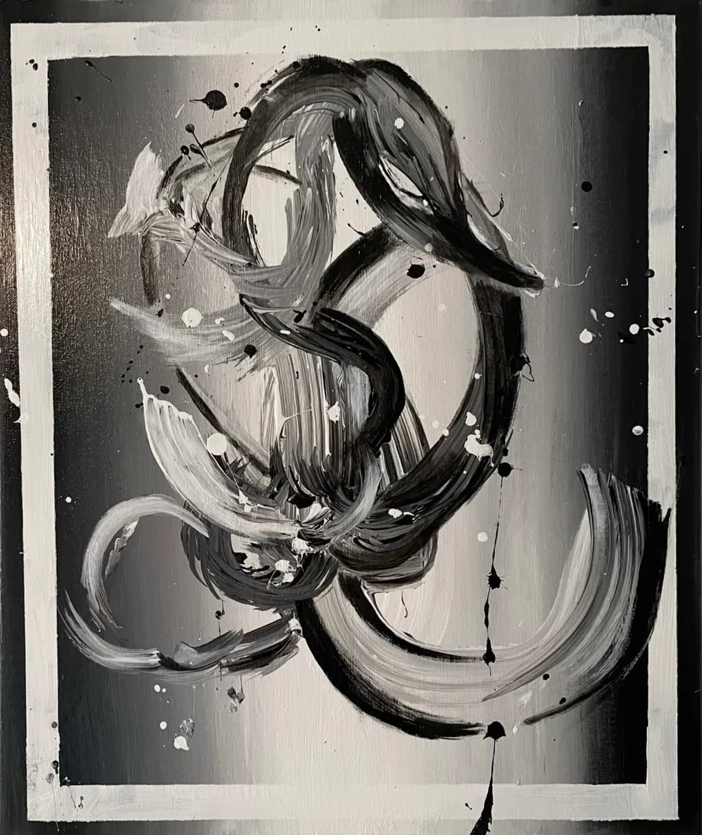 Dynamic Monochrome: A Dance of Shadows and Light in Abstract Expressionism