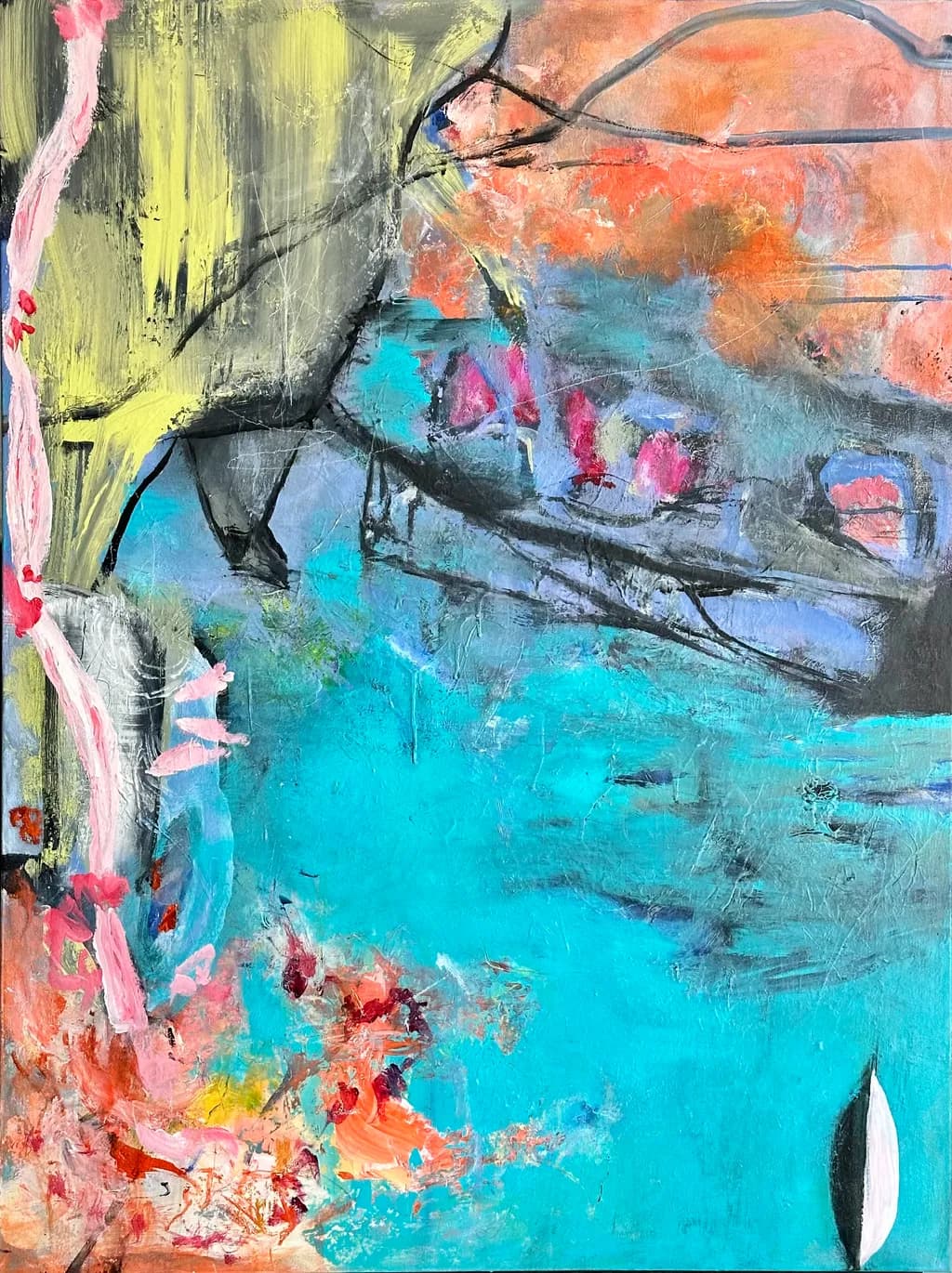 Vibrant Echoes of Serenity: An Abstract Journey Through Color and Emotion