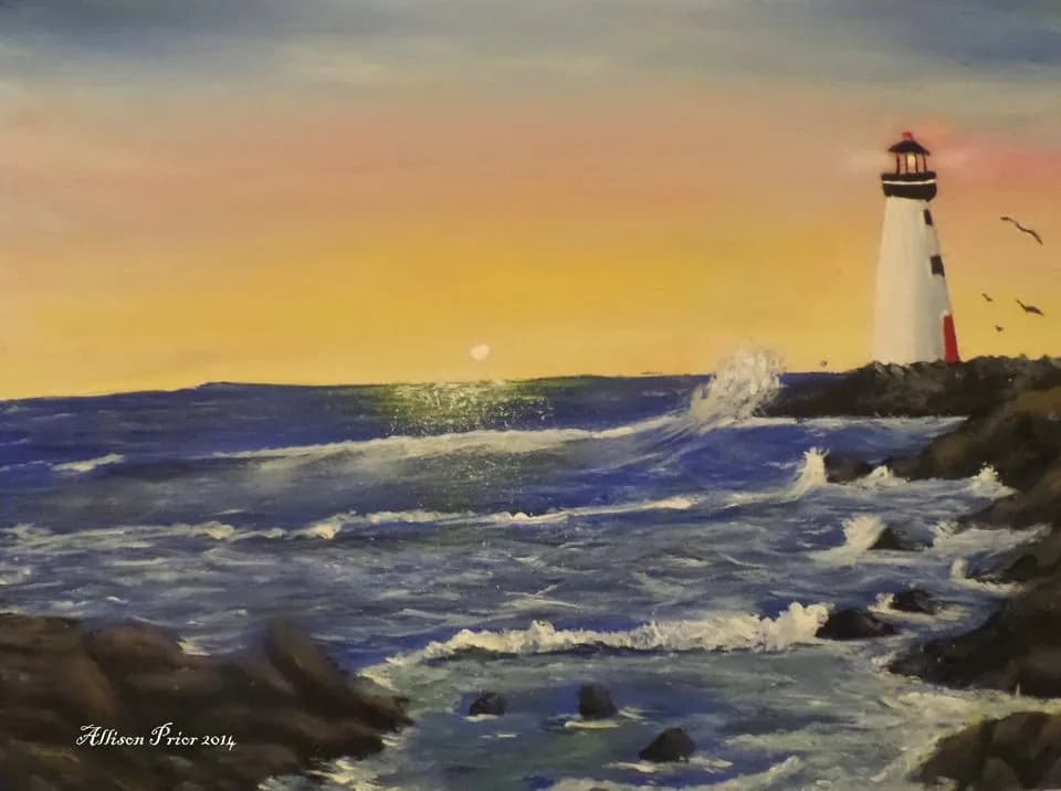 Whispers of the Sea: A Tranquil Lighthouse at Sunset
