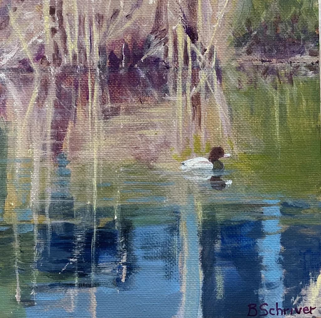 Serenity in Reflection: A Tranquil Duck on Still Waters