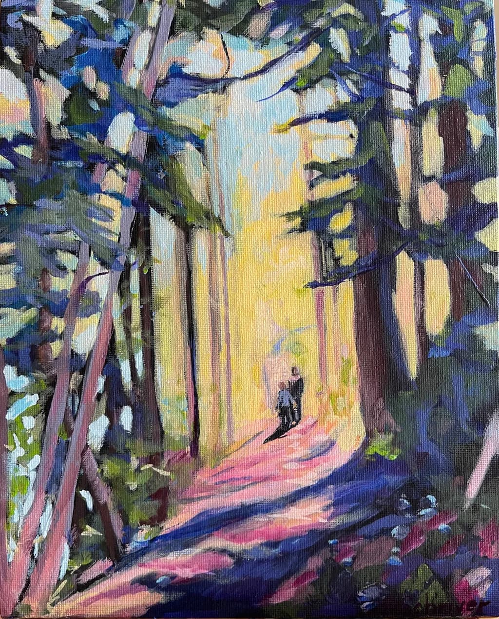 Whispers of Light: A Serene Stroll Through the Enchanted Forest