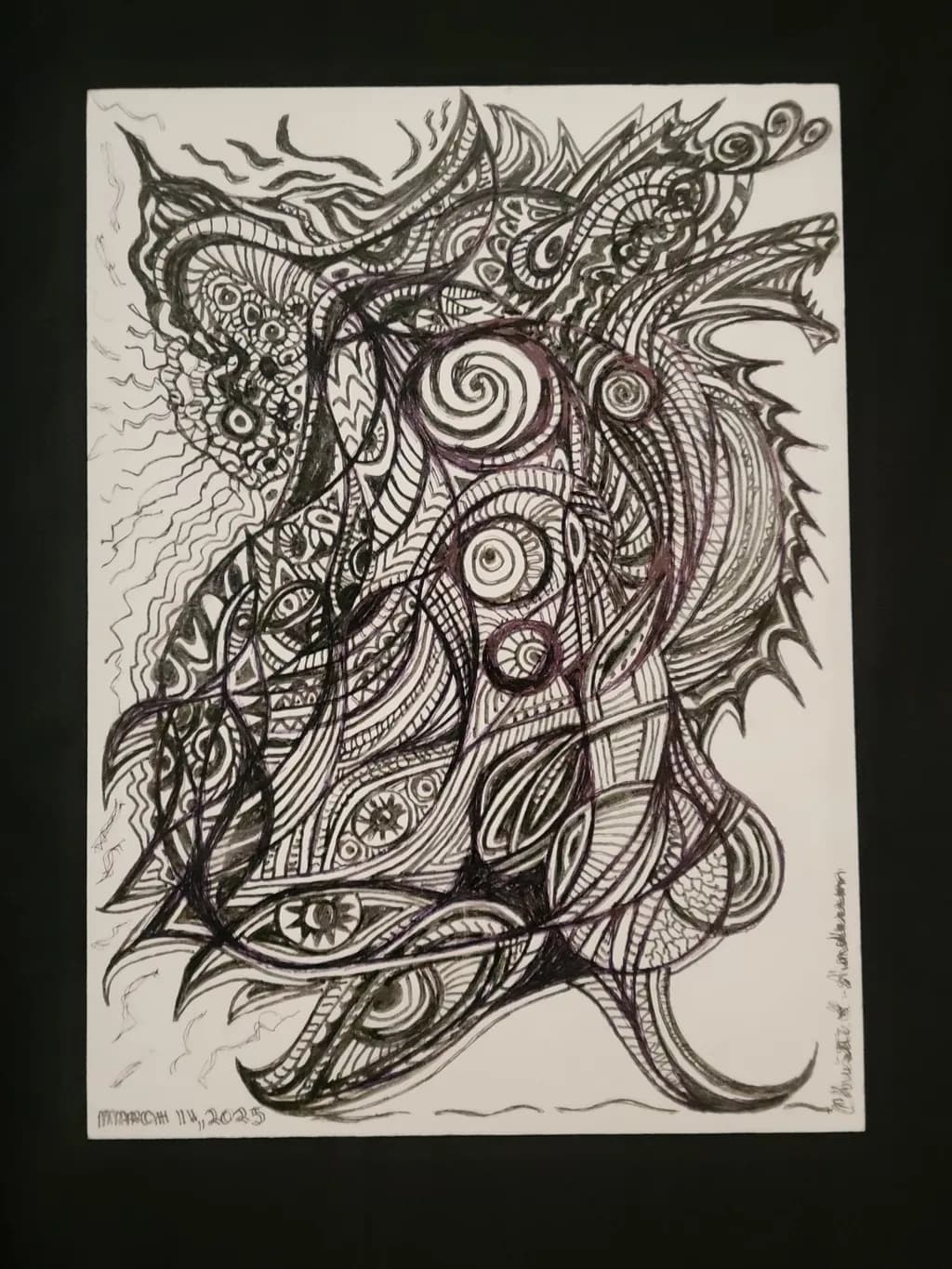 Dynamic Monochrome Swirls: An Intricate Journey Through Abstract Art