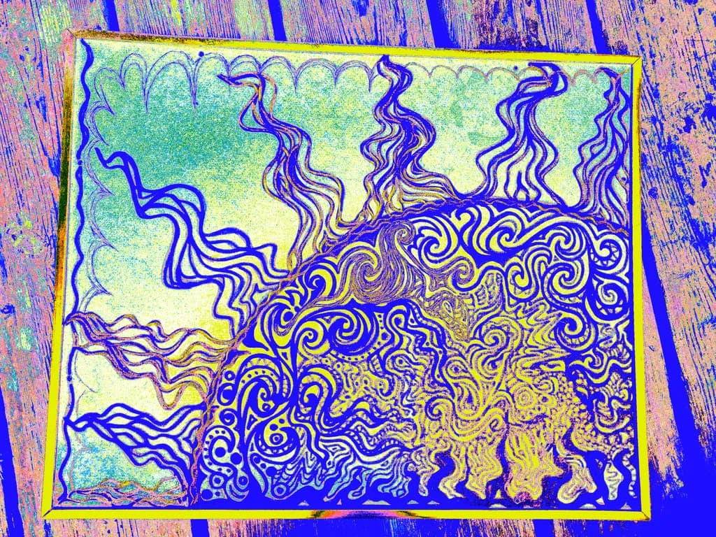 Radiant Whispers: A Vibrant Dance of Sun and Swirls