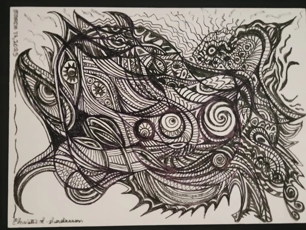 Dynamic Monochrome Swirls: An Intricate Dance of Abstract Forms