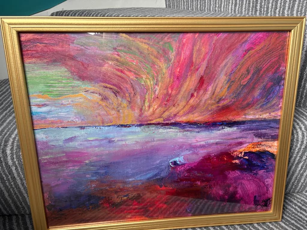 Vibrant Horizons: An Abstract Expression of Colorful Landscapes