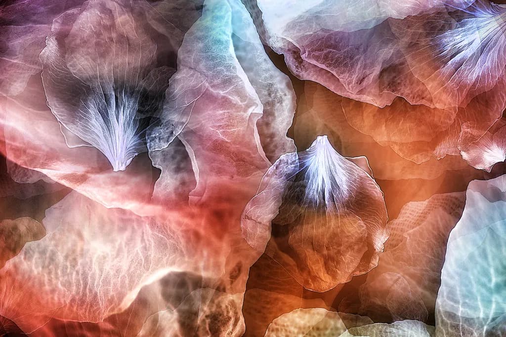 Whispers of Color: Ethereal Petals in Abstract Harmony