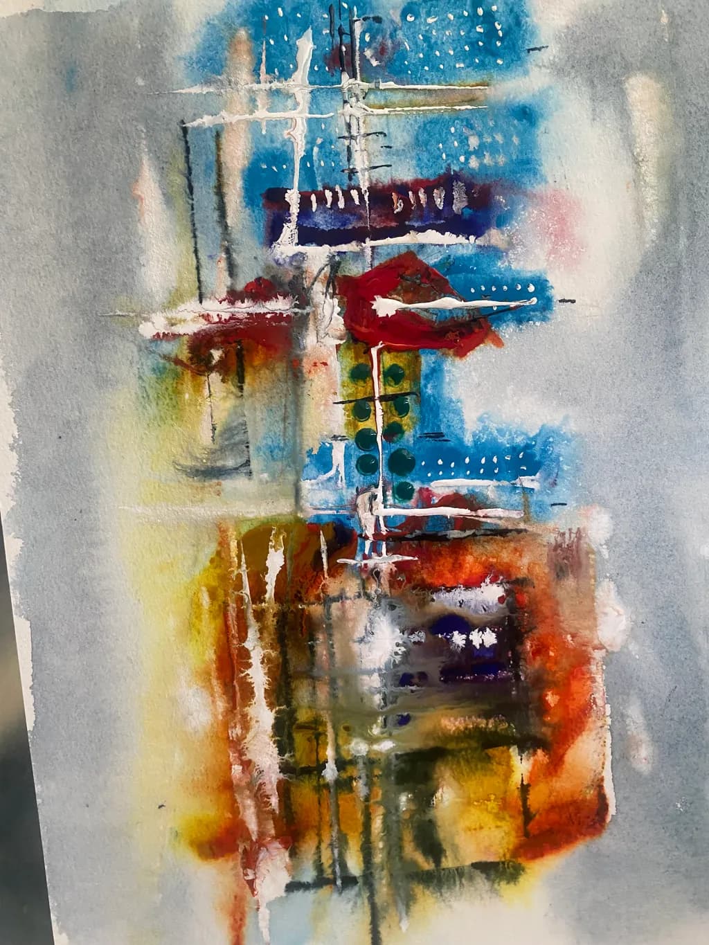 Vibrant Harmony: An Abstract Watercolor Journey Through Color and Form