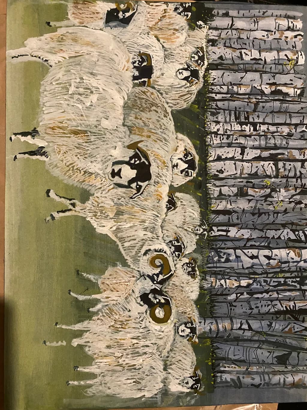 Whispers of the Forest: A Flock of Resilient Rams Amidst the Trees