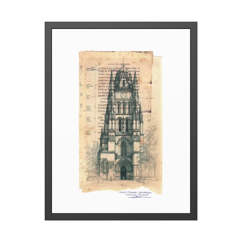Saintes Cathedral Saint Pierre Sketch
