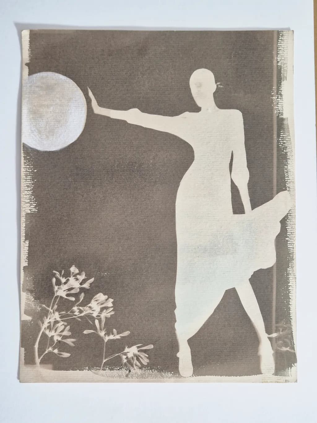 Whispers of the Moon: A Graceful Silhouette in Floral Harmony