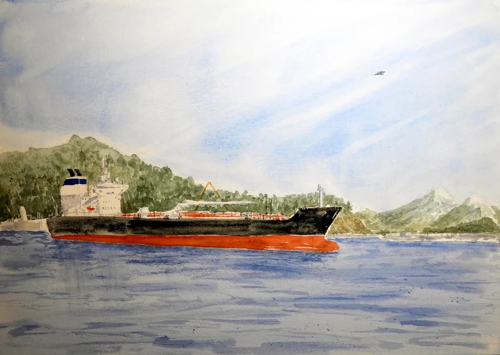 "Serene Voyage: A Watercolor Journey Through Marine Landscapes"