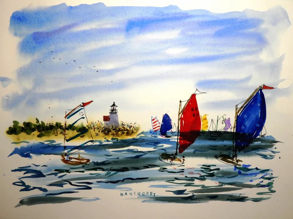 Sailing into Serenity: A Colorful Day in Nantucket Waters